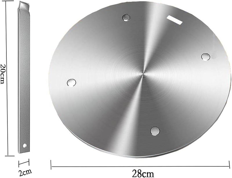 Grourarty 11inch Heat Diffuser Plate, Stainless Steel Cooking Induction Adapter Simmer Plate for Electric Gas Glass Cooktop Hob Ring, Induction Cooktop Converter Plate with Handle - Image 2
